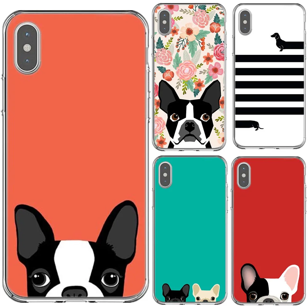 Милый жесткий чехол Brindle Frenchie Puppy для IPhone X XS Max XR Французский бульдог такса iPhone 5 5S SE