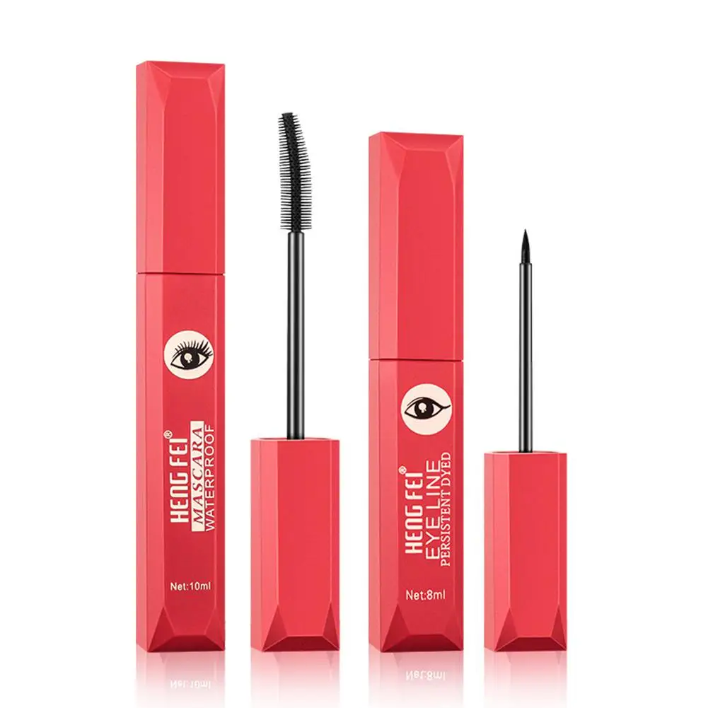 

DSstyles Women Eye Make Up Waterproof Quick-drying Beauty Tool Mascara + Liquid Eyeliner Eyes Makeup Set Cosmetics