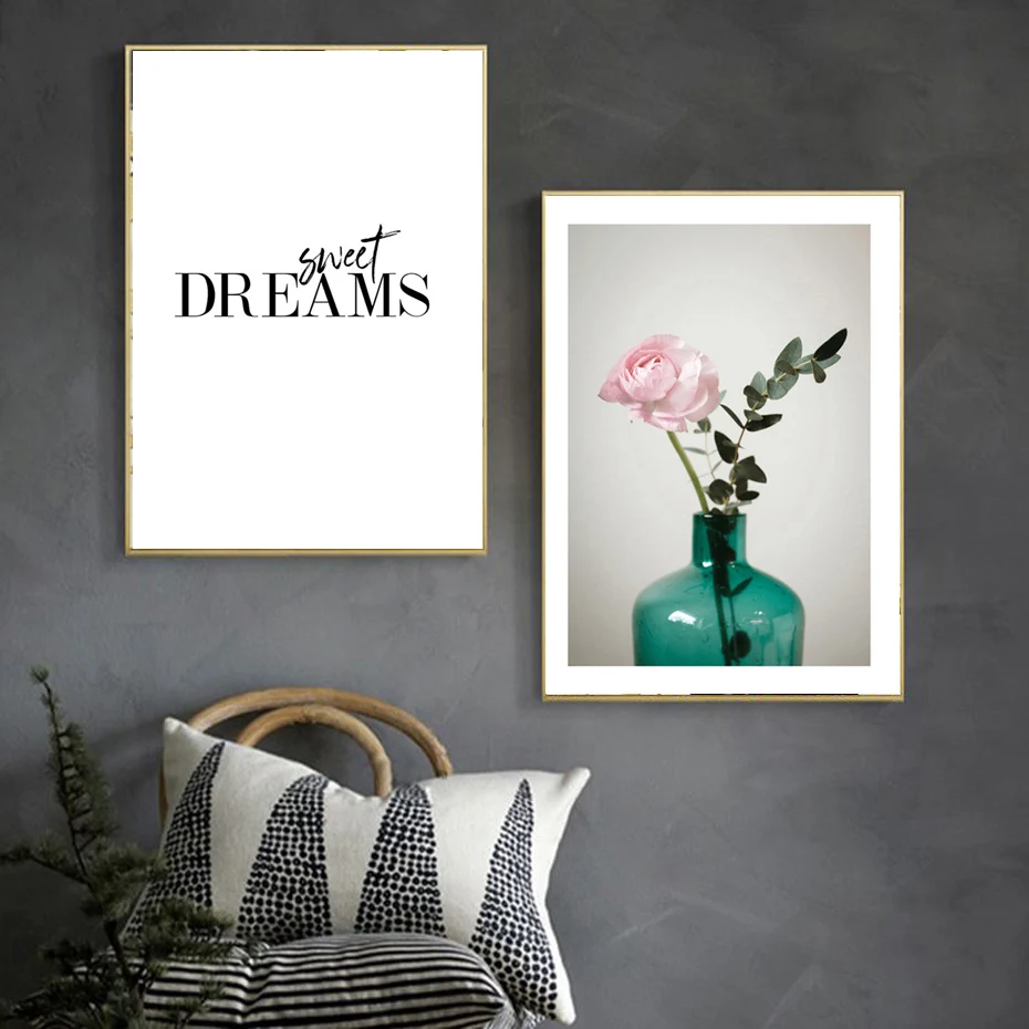 

SPLSPL Dreams Sweet! Baby Room Flower Poster Hd Print Pop Art Canvas Painting Nordic Landscape Wall Picture for Bedroom Decor