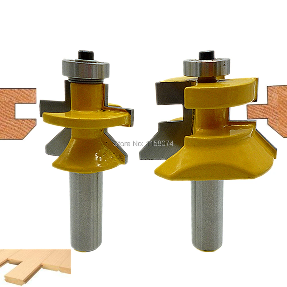 Set of 4Pcs Matched Tongue Groove V Notch 45 ° Router Bit Set Wood Tool