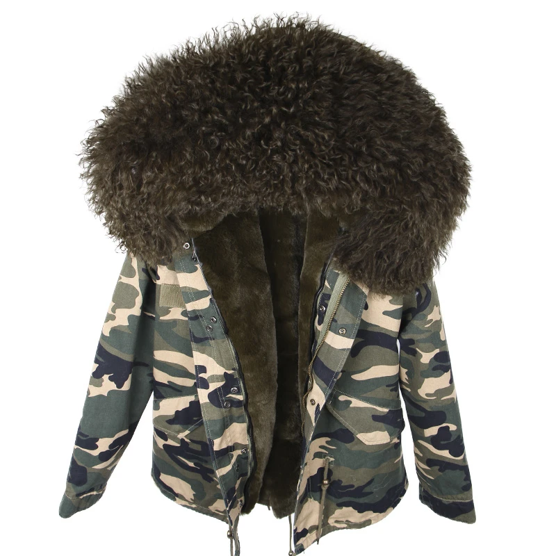 Parka Real Fur Coat Winter Jacket Women Real Mongolia Sheep Fur Parkas Thick Warm Luxury Detachable Outerwear Streetwear