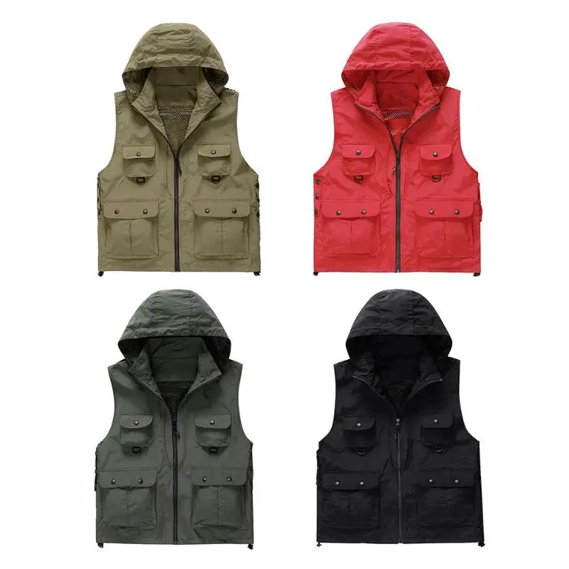 

Waterproof Breathable Mesh Vest Men Fast Dry Photographer Sleeveless Jacket Multi-Pockets Outdoors Hiking Fishing Hunting Vest