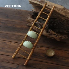 Подставка для чашки мини лестница Бамбук ручной работы с творческим подходом китайские украшения для дома чайный набор кунг-фу церемонии аксессуары стойка для хранения кружек