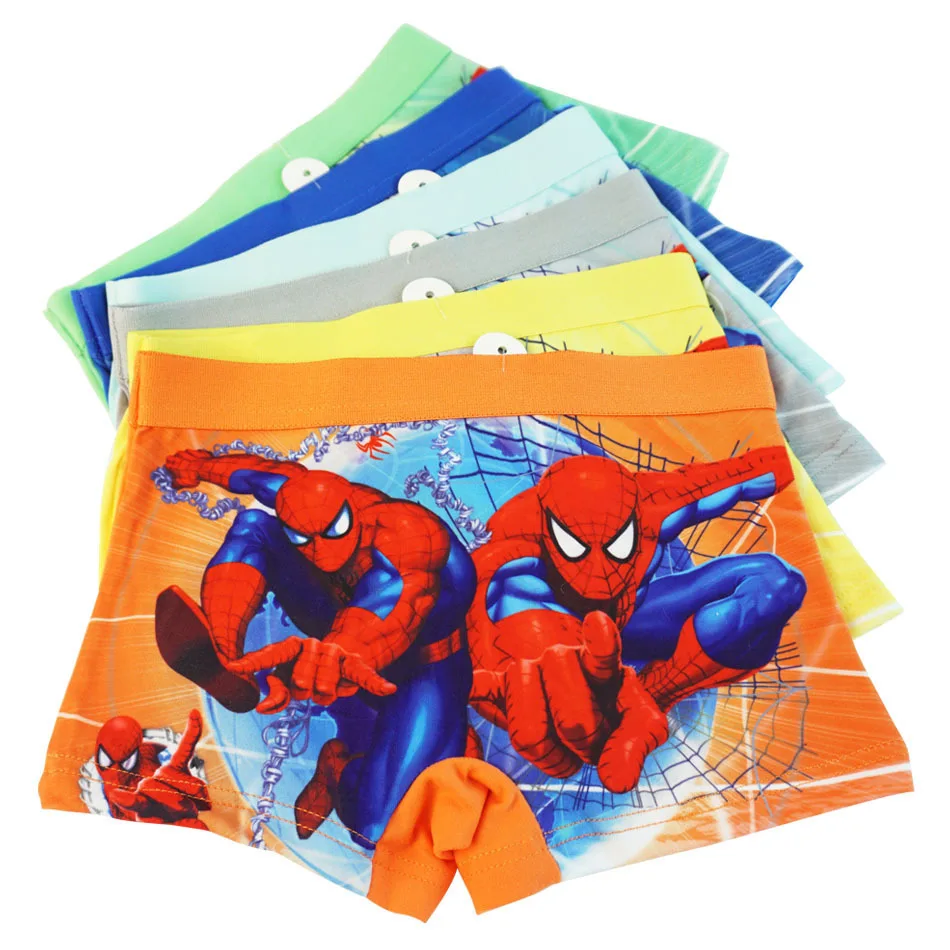 

6Pcs/lot Boys Breathable Panties Kids Boxer Panty Children's Cotton Underwear Spiderman Pants Infant Teenager Briefs
