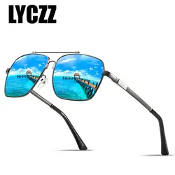 LYCZZ Горячая памяти упругих ног мужской поляризованные очки Для мужчин привод автомобиля Классический металлические солнцезащитные очки