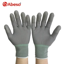 Abeso 1pair Antistatic Gloves Anti Static ESD Electronic Working Gloves pu palm coated finger PC Antiskid for Finger A3004