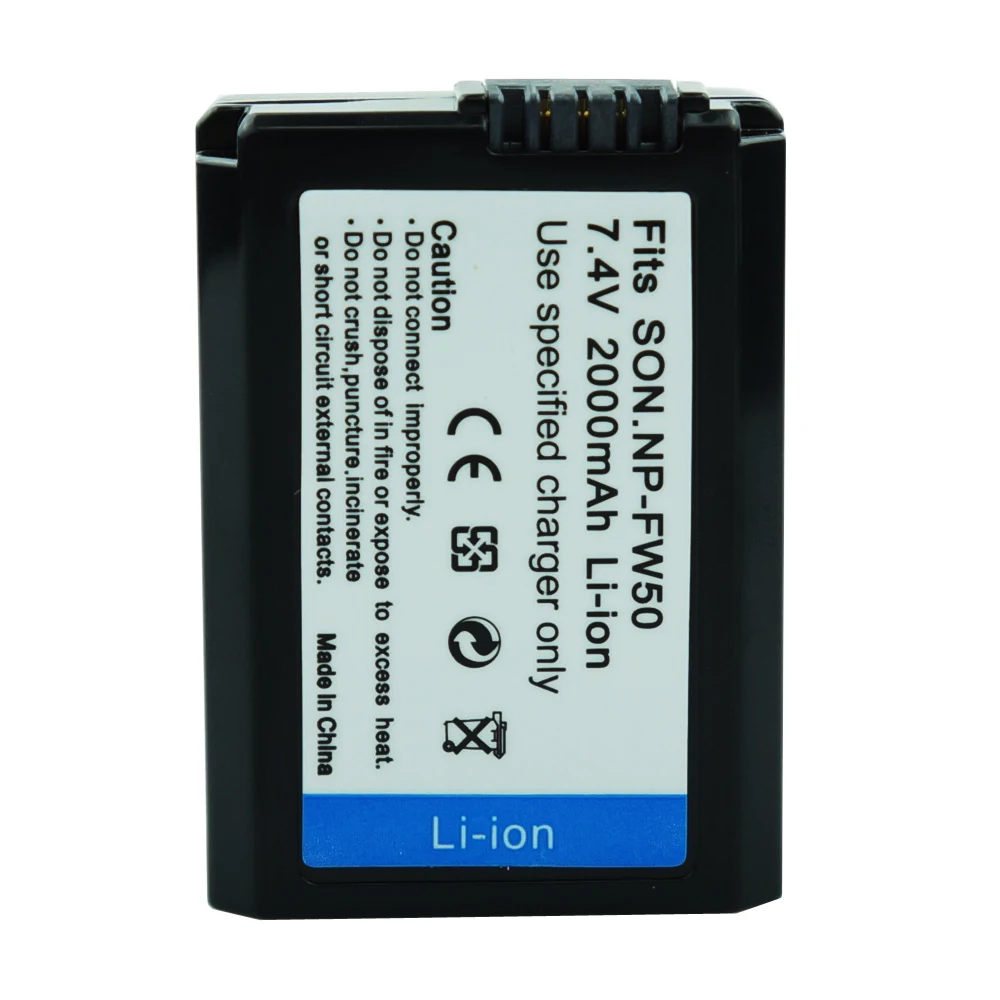 2*2000 мА/ч, NP-FW50 bateria NP FW50 Камера Батарея для sony Alpha a6500 a6300 a6000 a5000 NEX-3 a7 7R a7R a7II NEX-3 NEX-3N NEX-5