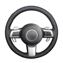Прошитый вручную черный искусственный кожаный Противоскользящий чехол рулевого колеса автомобиля для Mazda MX-5 Miata 2009-2013 RX-8 2009-2013 CX-7