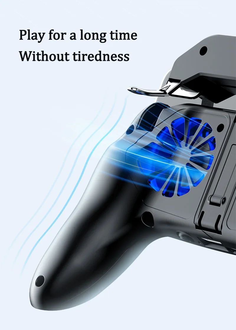 PUBG mobile controller with double fan cooling for iphone ios android phone game pad free fire with 2500mah / 5000mah power bank