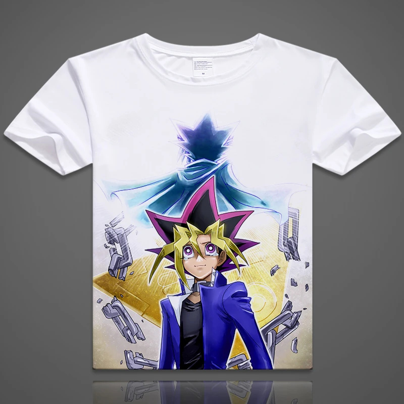 Anime Yu-Gi-Oh T-shirt Yugi Muto Casual Blanc à Manches Courtes Pull-over T-Shirt Cadeau