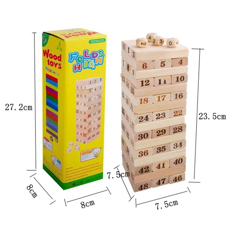 48 шт. высокие насосные кирпичи развивающие игрушки деревянные настольные игры игрушечные брусочки детские подарки деревянные блоки донимо игрушечные слойные сваи