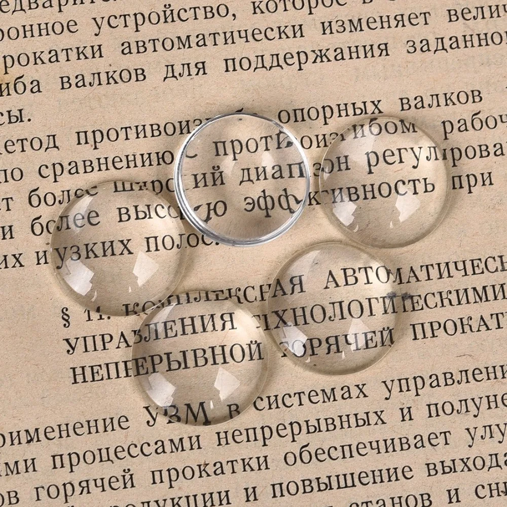Круглые кабошоны 50 шт./лот 18 мм прозрачная стеклянная плоская задняя часть для