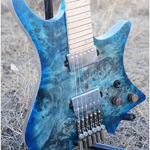 Новинка NK безголовая гитара Fanned Fret Гитара s стильная модель blue Eye фанера из тополя Топ Пламя клен шеи гитара