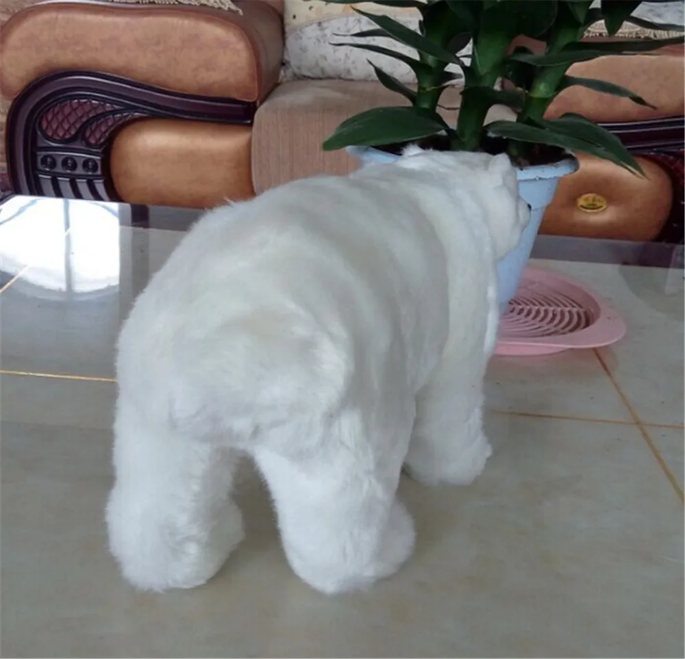 Fancytrader Big Cute Simulation Polar Bear Toys Handicraft Lovely Realistic White Polar Bear Doll Gift Decoration 31x18cm5