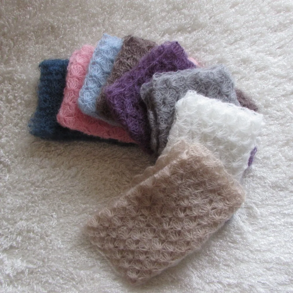 

Crochet Baby Wrap Photograph Prop Knitted Newborn Wrap Layer Vintage Baby Swaddle Sack Shell Pattern Baby Photo Props Filling
