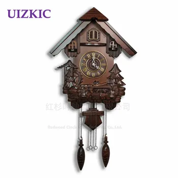 

Little cuckoo clock modern design /hour clock, wooden wall clock chimes clock/engraving for kids room decoration
