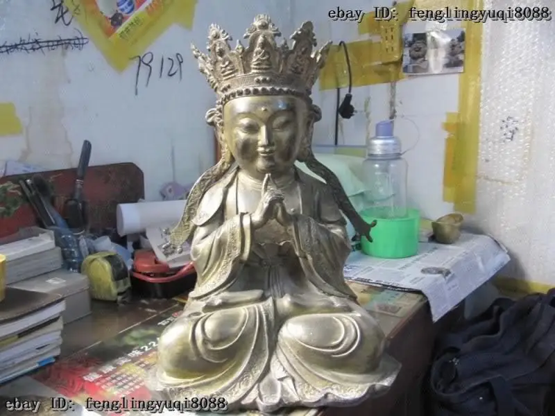 

Тибетский буддизм Классическая Бронзовая позолота Ru Lai Tathagata Amitabha статуя Будды