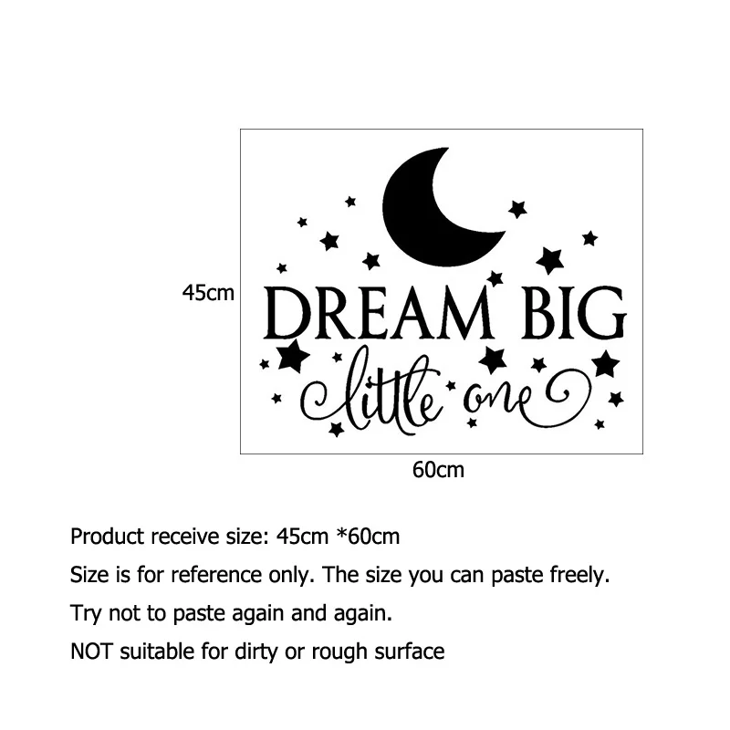 Dream Big Little One motto настенные наклейки для детей детские комнаты домашнее украшение