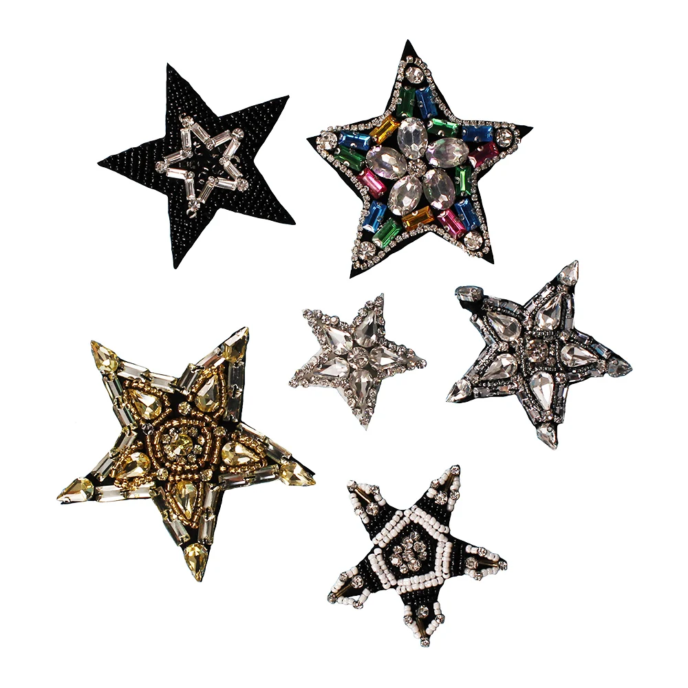 Buy Random2PC Star Beads Crystal Rhinestones Sew on Appliques DIY Craft Apparel