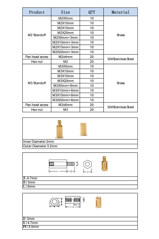 M2 M3 Латунь Мужской Женский противостояние стойки крепление шестигранной резьбой PCB Материнская плата распорный болт винт гайка Ассортимент Комплект Коробка