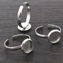 8 мм 10 мм 10 шт./лот не выцветает из нержавеющей стали Регулируемые кольца настройки пустой/основание, подходит 8 мм 10 мм Стеклянные Кабошоны, кнопки; кольца ободки