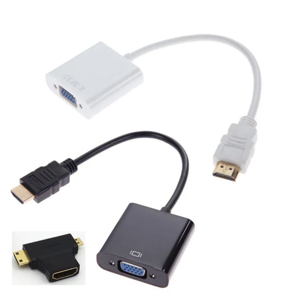 Micro HDMI Male VGA Female с 3 в 1 адаптер Mini конвертер цифровые кабели|Кабели VGA| |