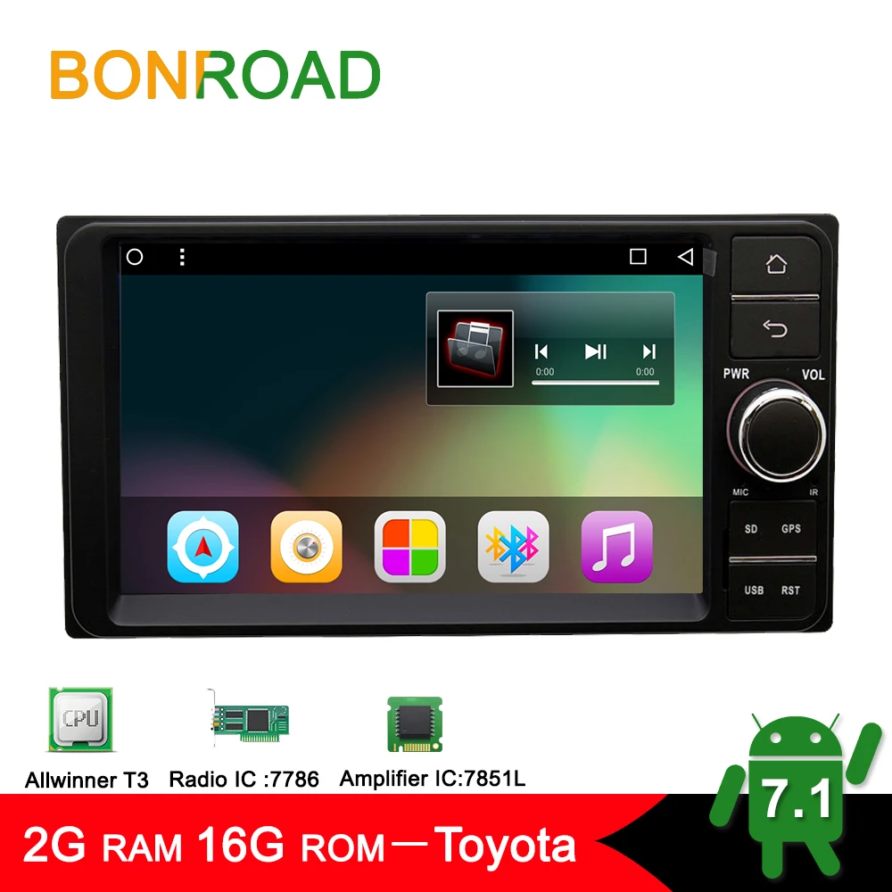 Best Bonroad Android 7.1 4 Core 1024*600 Car DVD Player For Toyota Universal Corolla Terios Hulix GPS Navigation Car Radio 2G ROM 0 Best Bonroad Android 7.1 4 Core 1024*600 Car DVD Player For Toyota Universal Corolla Terios Hulix GPS Navigation Car Radio 2G ROM 0