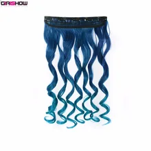Girlshow 2" Синтетические наращивание волос one piece 5 клипы на чистую клип в волнистые волосы парики 100 г/шт