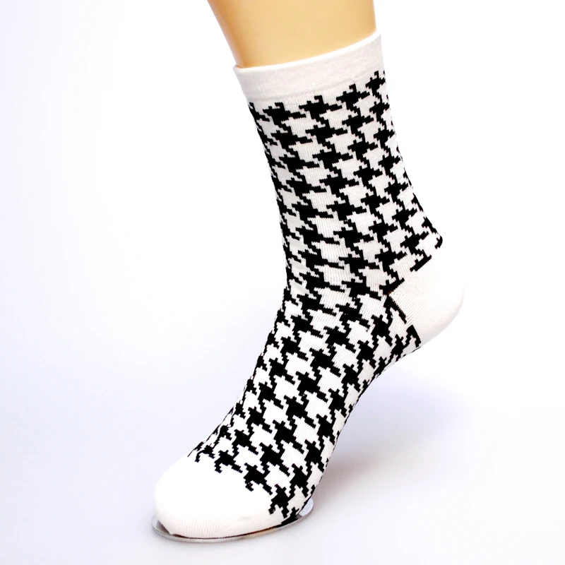 (5pairs) New men's socks Houndstooth striped socks socks winter cotton