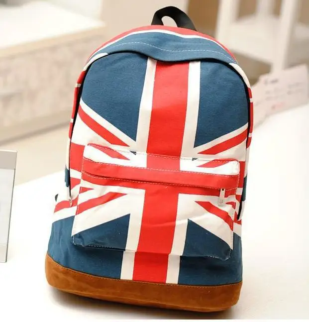 

New 2016 Casual Women's Flag Design Canvas Bags Backpacks Printing School Backpacks Travel Shoulder Bag/Mochila/Free Shipping B