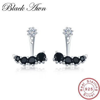 

[BLACK AWN] 925 Sterling Silver Jewelry Female Boucle D'oreilles Cute Stud Earrings for Women I009