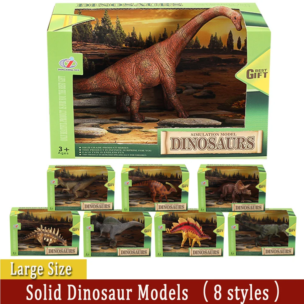 

Simulation Solid Dinosaur Figures Models Decorations with Color Box Jurassic World Big Dinosaur Toys for Children Birthday Gift