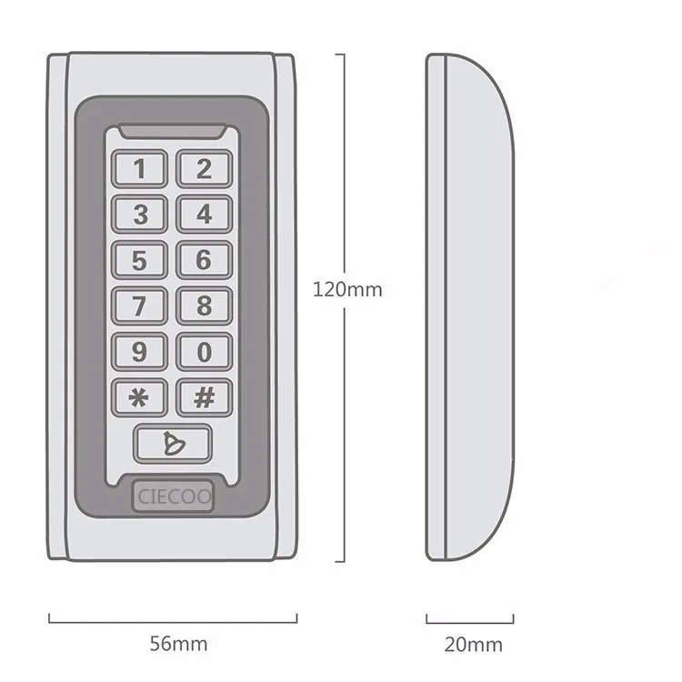 keypad size