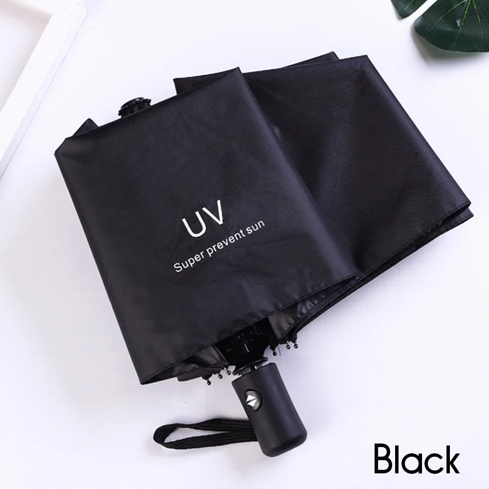 Black Coating Automatic Umbrella Outdoor Sunshine Rain Umbrellas Protective Rainy Day Large Sunshade Dustproof Double Layer