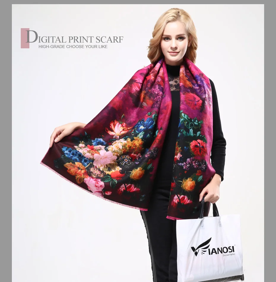 [VIANOSI] дизайнерский зимний шарф, Женская шаль с принтом, роскошные шарфы, Женские платки, теплая шерстяная кашемировая накидка VA066