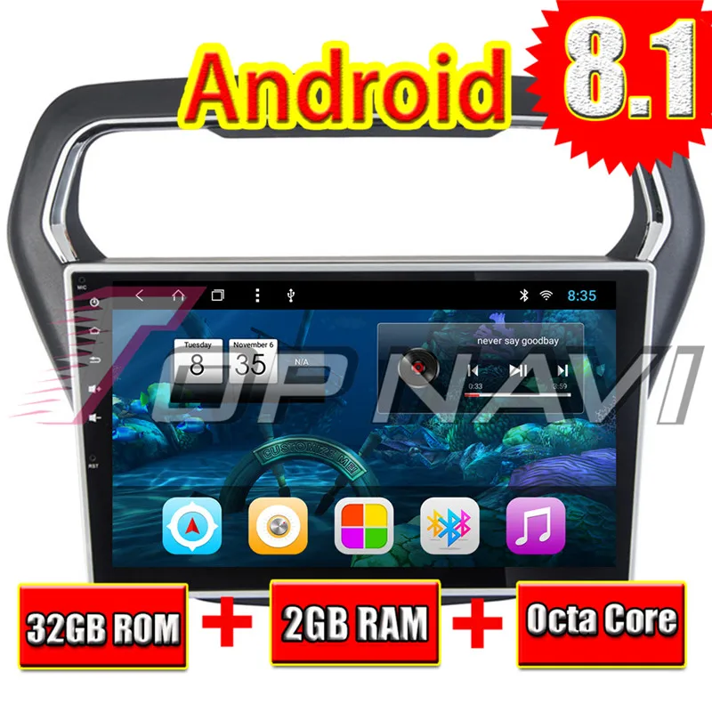 Topnavi Car Radio GPS Navi for Ford ESCORT 2014 2015 2016 10.1'' Android 8.1 Automotive Multimedia PC with Audio output NO DVD |