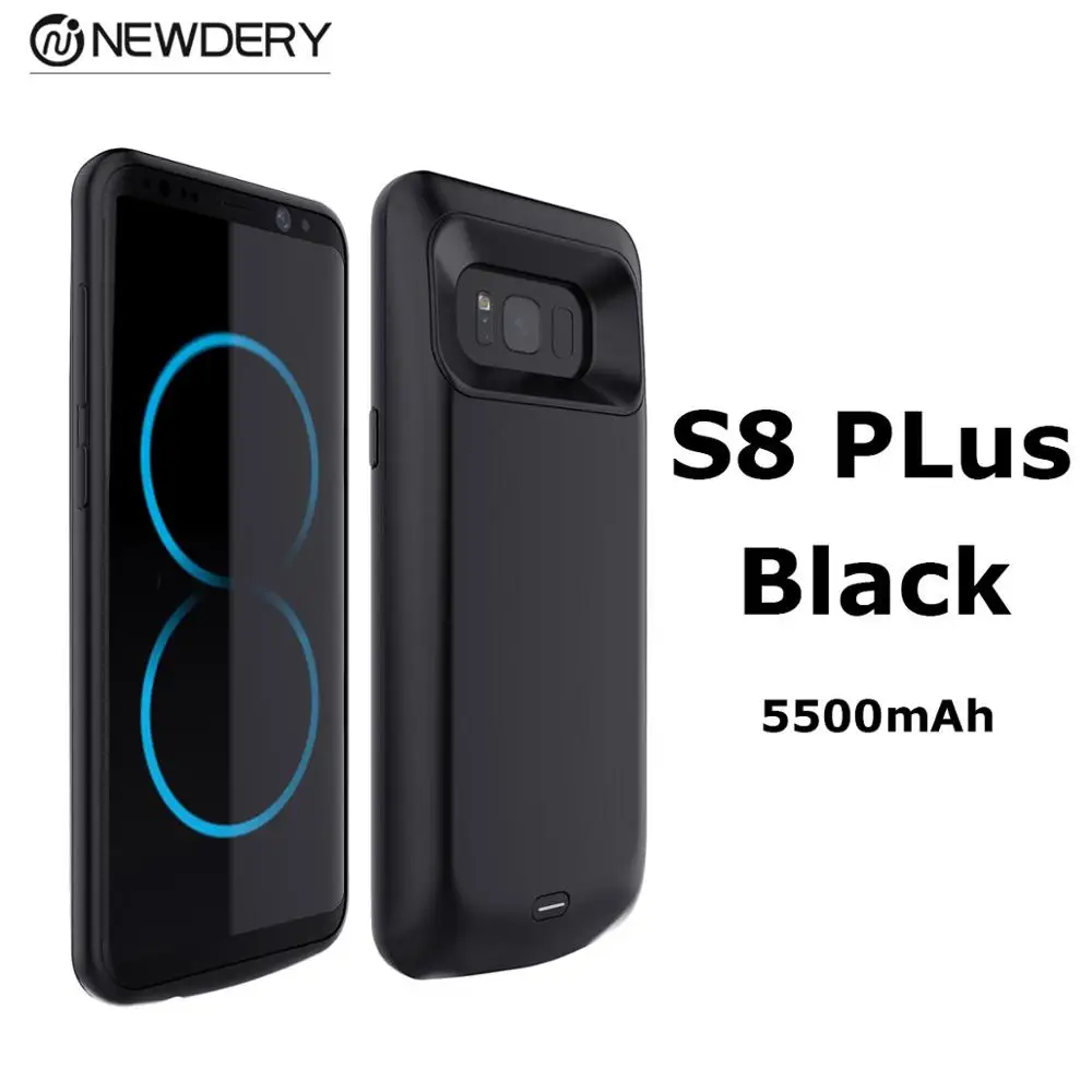 Чехол для зарядки аккумулятора для samsung s8 plus S8+ Note 8 9, запасная упаковка, чехол для зарядного устройства для Galaxy S9 S9+ Note 9 - Цвет: S8plus Black 5500mAh