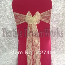 Новые продукты в августе-Лидер продаж цвета слоновой кости Кружево Председатель Sash Для Чехлы для стульев