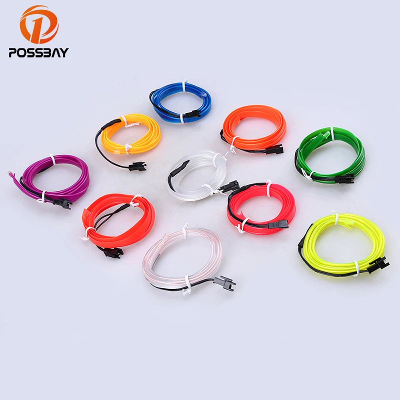 

POSSBAY 1M New Second Generation Cold Tablets Lights LED DIY Flexible Neon Glow EL Wire Rope Tube Decoration Lights 10 Colors