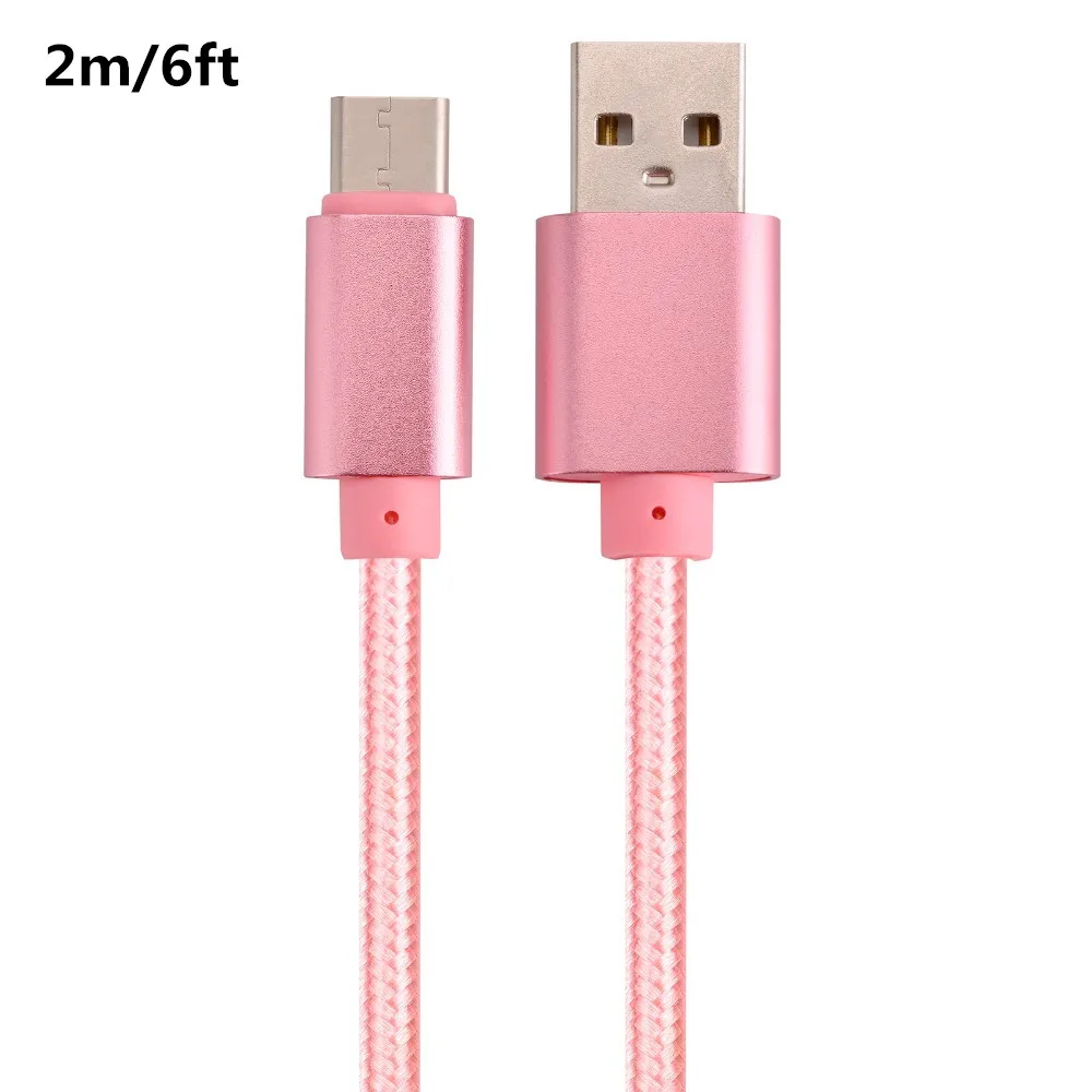 Короткий 2 м Быстрая зарядка usb type C провод для samsung A8 A9 A30 M30s S9 Note 8 9 SONY XZ XA1 L1 Zenfone 5 5Z EU walusb зарядное устройство - Тип штекера: Only 2m rose gold