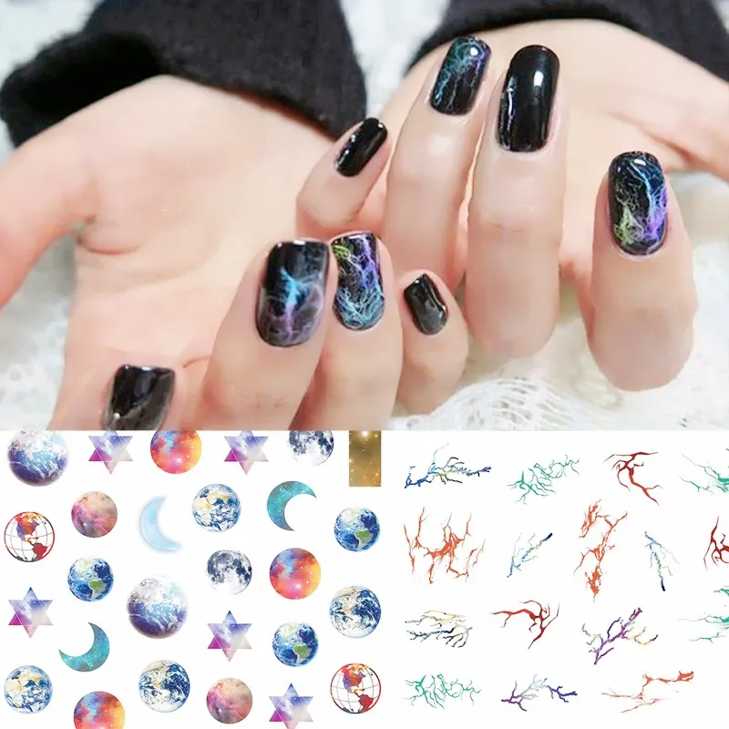 1 лист 3D наклейки для дизайна ногтей Звезда и Луна|3d nail art stickers|design stickersnail stickers |