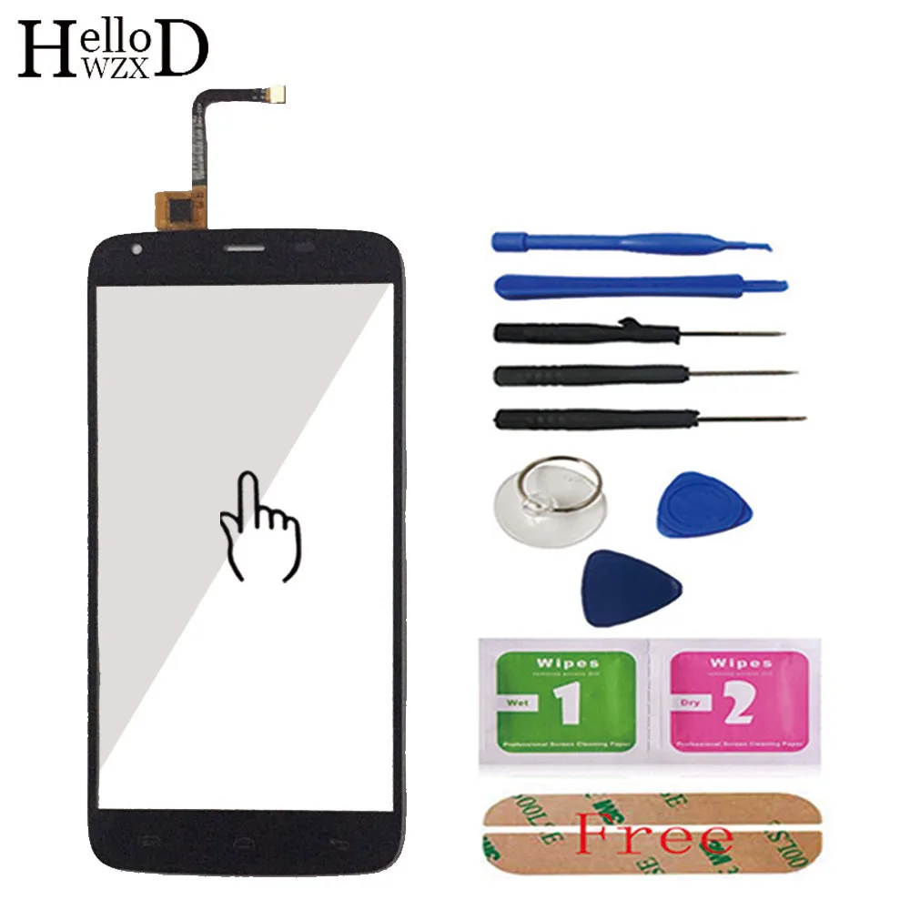 

Touch Screen For HOMTOM HT6 Touch Screen Glass 100% Tested Front High Glass Digitizer Panel Lens Sensor Tools + Free Adhesive