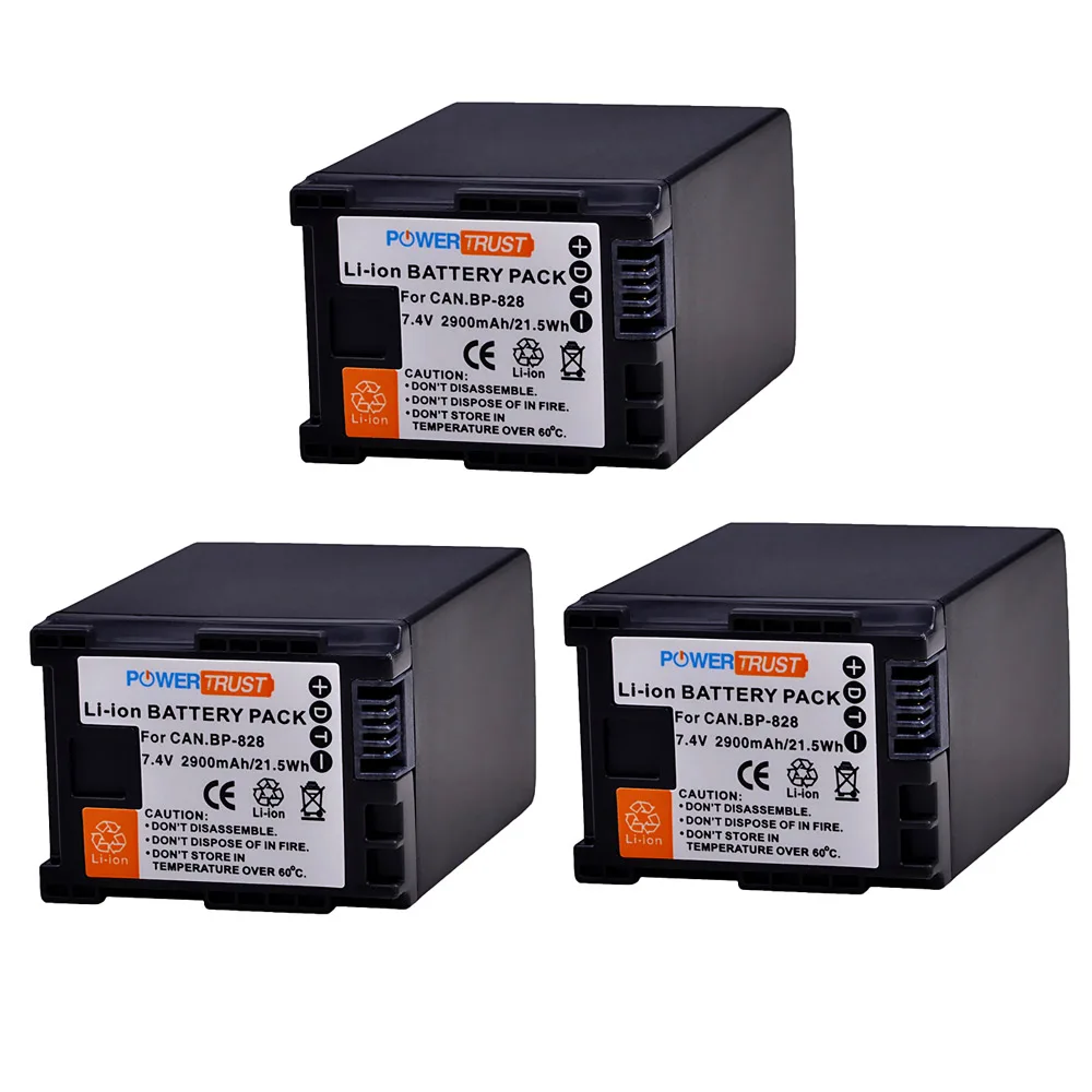 3Pcs 7.4V 2900mAh BP 828 BP 828 BP828 Camera Battery for Canon HFS30 ...