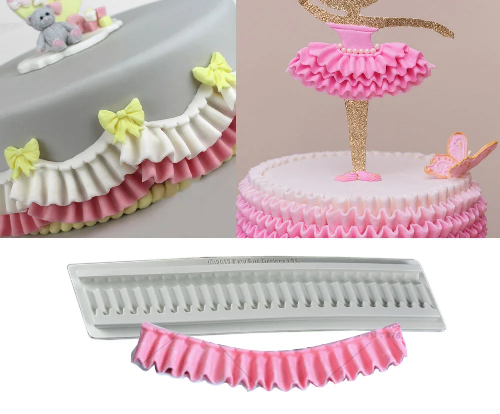 Plissee Silikonform Ruschen Grenze Fondant Formen Kuchen Kuche