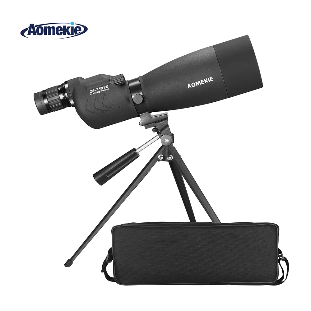 AOMEKIE 70mm Lens Spotting Scope 25-75X Zoom with Tripod for Bird Watching Hunting High Power Monocular Telescope BAK4 Prism AOMEKIE 70mm Lens Spotting Scope 25-75X Zoom with Tripod for Bird Watching Hunting High Power Monocular Telescope BAK4 Prism