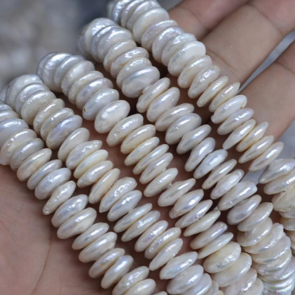Fashion diy White button freshwater pearl beads full strand | Украшения и аксессуары