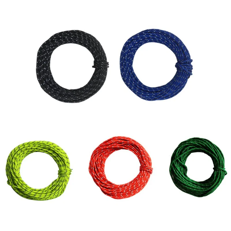 

3 Strand Reflective Paracord Parachute Tent Wind Rope Fixed Rope Fishing Line Clothesline Multipurpose Rope