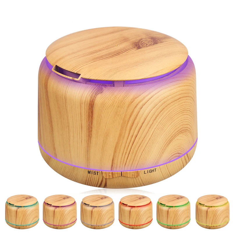 

300ml Ultrasonic Humidifier Aroma Essential Oil Diffuser Wood Grain Cool Mist aromatherapy diffuser With 7 Color LED