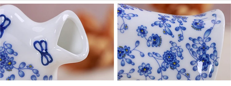 YeFine, традиционные китайские фарфоровые вазы, Цветочная емкость, украшение дома, антикварная синяя и белая керамическая ваза для цветов