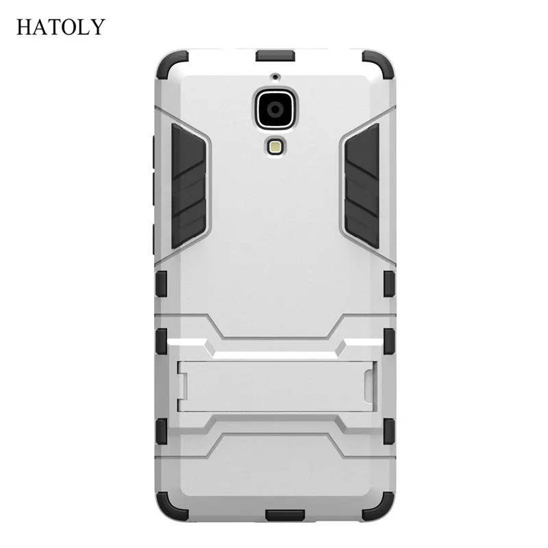 

HATOLY For Xiaomi Mi4 Case Shockproof Robot Armor Case Hybrid Rugged Silicone Rubber Hard Back Phone Cover For Xiaomi Mi4 Mi 4 <